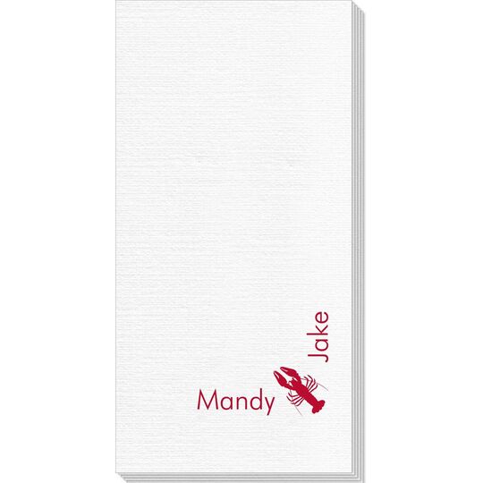 Corner Text with Maine Lobster Design Deville Guest Towels